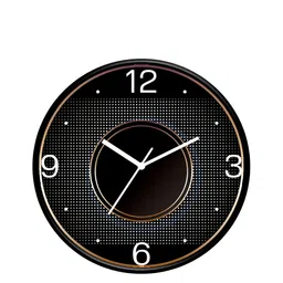 IIK COLLECTION Black Printed Round Contemporary Wall Clock-picture-47