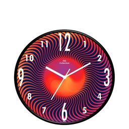 IIK COLLECTION Black & Orange Printed Round Contemporary Wall Clock-31