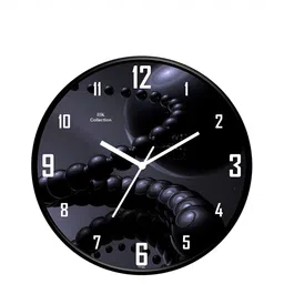 IIK COLLECTION Black Printed Round Contemporary Wall Clock-picture-26