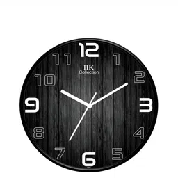 IIK COLLECTION Black Printed Round Contemporary Wall Clock-picture-25