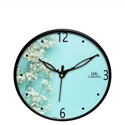 IIK COLLECTION Black & Blue Printed Round Contemporary Wall Clock-image-96