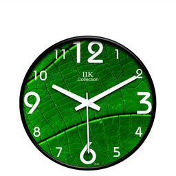 IIK COLLECTION Black & Green Printed Round Contemporary Wall Clock-image-92