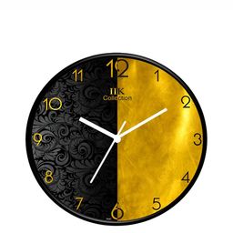 IIK COLLECTION Black & Yellow Printed Analogue Round Contemporary Wall Clock-picture-9