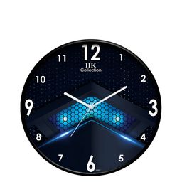 IIK COLLECTION Black Printed Round Contemporary Wall Clock-image-53