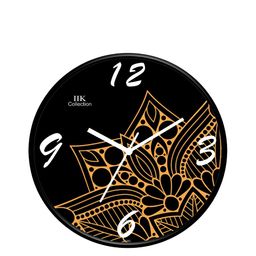 IIK COLLECTION Black & Orange Printed Round Contemporary Wall Clock-37