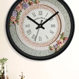 RANDOM Black & Sea Green 3D Flowers Contemporary Analogue Wall Clock-image-64