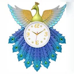 Attractionz Blue & White Textured Round Shaped Contemporary Wall Clock-image-67
