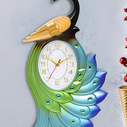 Attractionz Blue Contemporary Analogue Oval Wall Clock-image-89