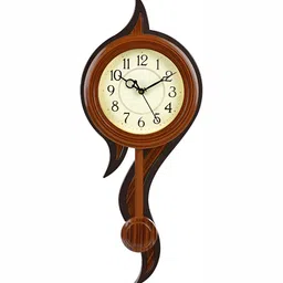 Attractionz Brown Round Contemporary Pendulum Wall Clock-image-75