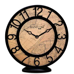 RANDOM Brown & Black Printed Round Contemporary Wall or Table Clock 20 cm-40