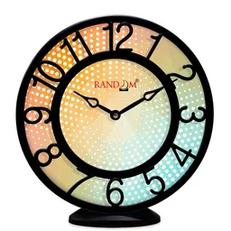 RANDOM Multi Color Printed Round Contemporary Wall or Table Clock 20 cm-81