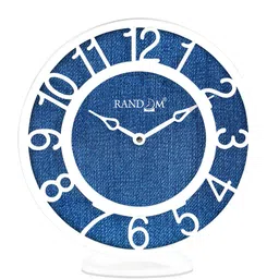 RANDOM Blue & White Printed Round Contemporary Wall Clock 20 cm-5