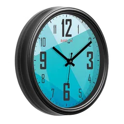 RANDOM Curve Smart View Black & Blue Printed Contemporary Wall Clock image 3