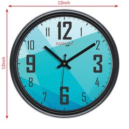 RANDOM Curve Smart View Black & Blue Printed Contemporary Wall Clock image 5