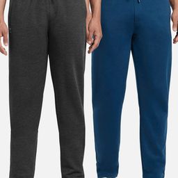 XYXX Men Grey & Blue Pack of 2 Cotton Rich Solid Track Pants-9