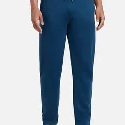 XYXX Men Blue Cotton Rich Solid Track Pants-image-64