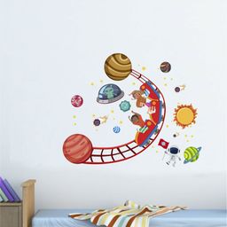 rawpockets Multicoloured Roller Coaster- Planets Wall Stickers PVC Vinyl Wall Stickers-image-60