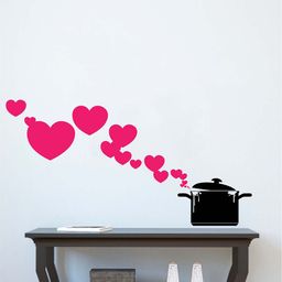 rawpockets Black & Pink Cooking with Love Wall Stickers-image-69