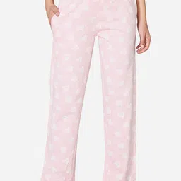 VStar Women Pink Printed Cotton Lounge Pants-image-9