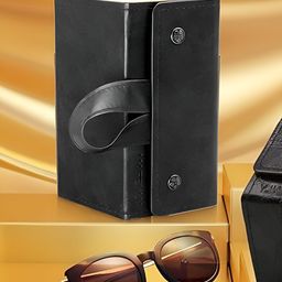 Aura Black Single Sunglass Case With 4 Pockets-28