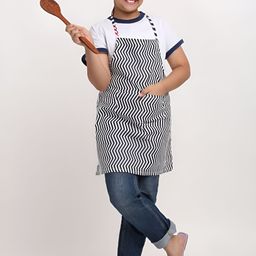 Arrabi Black & White Striped Baby Apron With 2 Patch Pockets-57