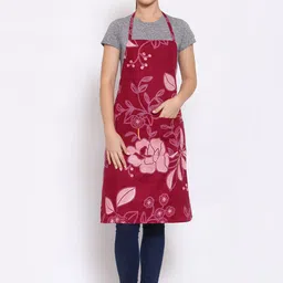 Arrabi Red Floral Printed Apron-20