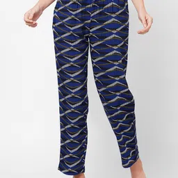 SOIE Women Blue Super-soft Abstract Print Lounge Pants-image-7