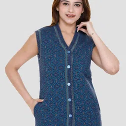 aarbee Geometric Printed V-Neck Cardigan Sweaters-picture-35