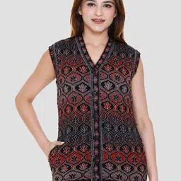 aarbee Floral Printed V-Neck Cardigan Sweaters-picture-18