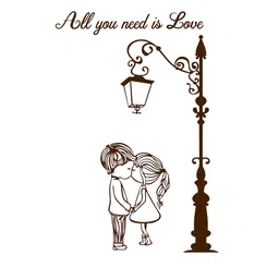 rawpockets Brown All You Need Is Love Printed Waterproof PVC Vinyl Wall Sticker-14