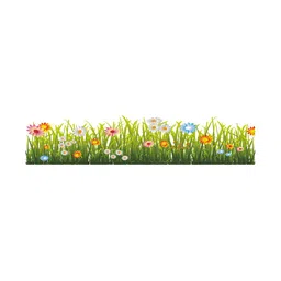 rawpockets Multicolored Grass with Flowers Wall Stickers-image-70