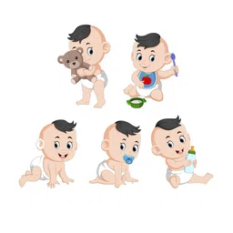 rawpockets Multicoloured Baby Toddler Activities Printed Waterproof PVC Vinyl Wall Sticker-image-90