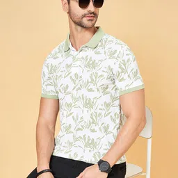 BYFORD by Pantaloons Men Floral Printed Polo Collar Tropical Pockets Slim Fit T-shirt-picture-16