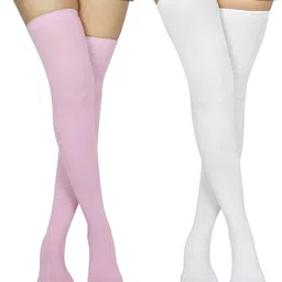 BAESD Pack Of 2 Cotton Thigh-High Stockings-picture-40
