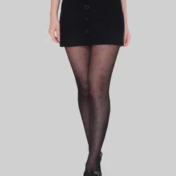 PLUMBURY Women Self Design Semi-Sheer Pantyhose Stockings-image-12