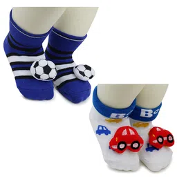 BAESD Infants Pack of 2 Puffy-Applique Detail Ankle-Length Socks-image-79