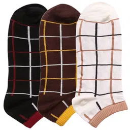 N2S NEXT2SKIN Men Pack Of 3 Seamless Checked  Sneaker-Length Socks-7
