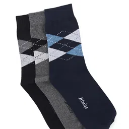 HIROLAS Men Pack Of 3 Patterned Anti Odour Calf-Length Socks-28