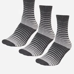 Bodycare Men Pack Of 3 Striped Calf-Length Socks-image-68