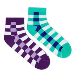 Dynamocks Unisex Pack of 2 Checked Ankle-Length   Socks-28