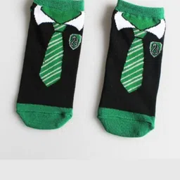EL REGALO Kids Green & Black Patterned Cotton Ankle-Length Socks-19