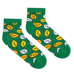 Dynamocks Unisex Green Patterned Ankle-Length Socks-43