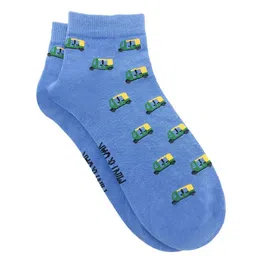 Mint & Oak Men Blue Patterned Ankle-Length Socks-57