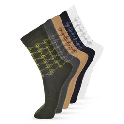 VIP Men Pack Of 5 Printed Cotton Above Ankle-Length Socks-image-97