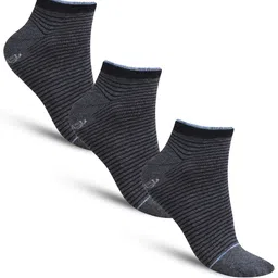 Dollar Socks Men Pack Of 3 Striped Assorted Cotton Ankle Length Socks-3