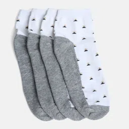 Kolor Fusion Men Pack Of 4 White Ankle-Length Socks-image-5