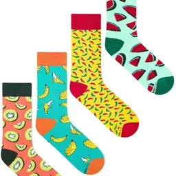 Dynamocks Unisex Pack Of 4 Patterned Above Ankle-Length Socks-16