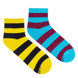 Dynamocks Unisex Pack Of 2 Striped Ankle-Length Socks-25