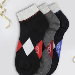 Alvaro Castagnino Men Pack Of 3 Patterned Cotton Lycra Ankle-Length Socks-50
