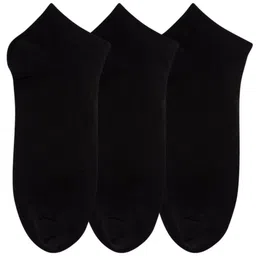 N2S NEXT2SKIN Women Pack Of 3 Black Solid Cotton Ankle-Length Socks-34